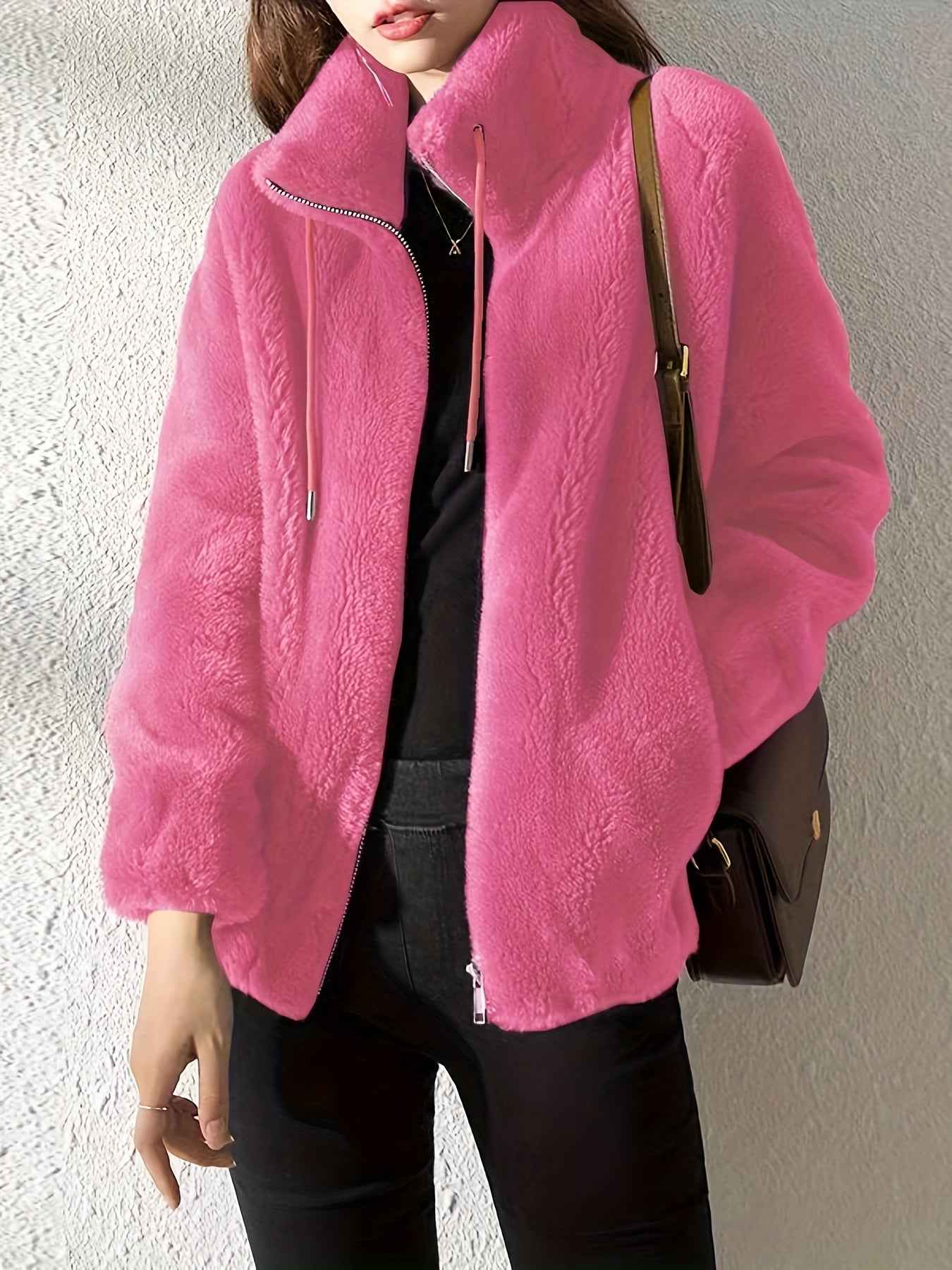 Zip-Front Jacket with a Relaxed Shape and Soft Warm Lining