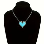 Bohemian Turquoise Heart Pendant Necklace