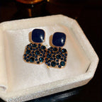 Square Glass Pendant Earrings in Many Colours