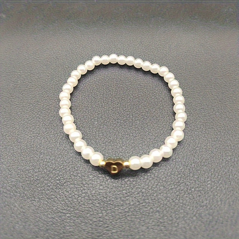 Armband met hart en initiaal van A tot Z