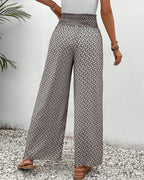Wide-Leg Trousers in Geometric Print