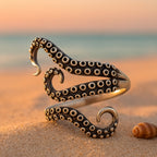 Adjustable Octopus Tentacle Ring with Antiqued Finish