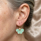 French-Style Four-Petal Flower Drop Earrings