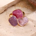 Bohemian Enamel Irregular Square Ring