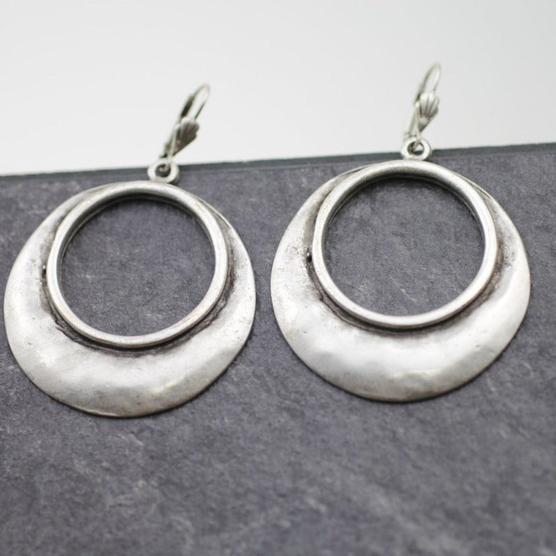 Bohemian Large Open Circle Tribal Hoop Earrings