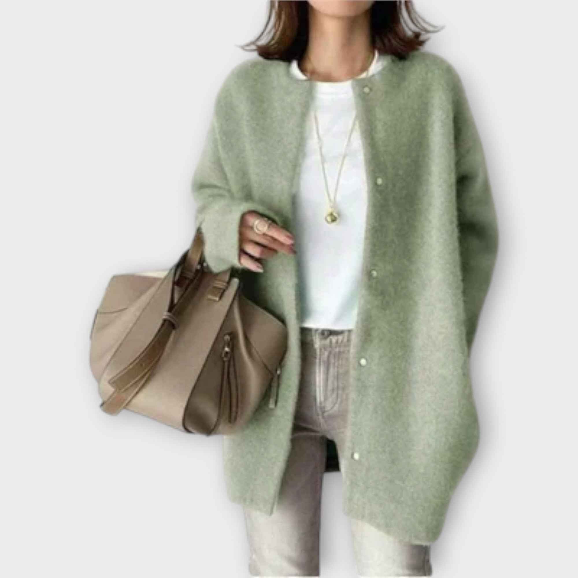 Open-Front Cardigan with a Loose Throw-On Silhouette