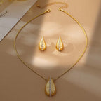 Gold-Tone Pavé Teardrop Jewellery Set