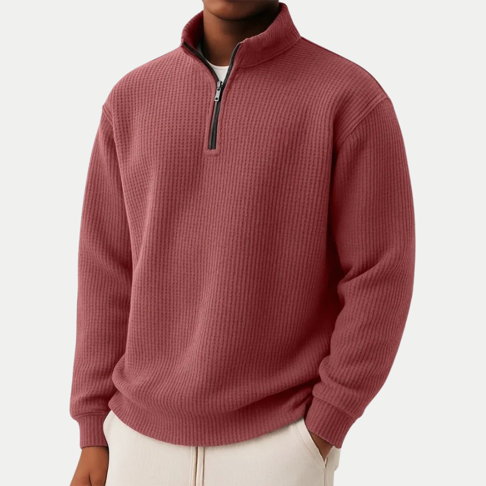 Quarter Zip Knit Jumper with a Soft and Breathable Finish