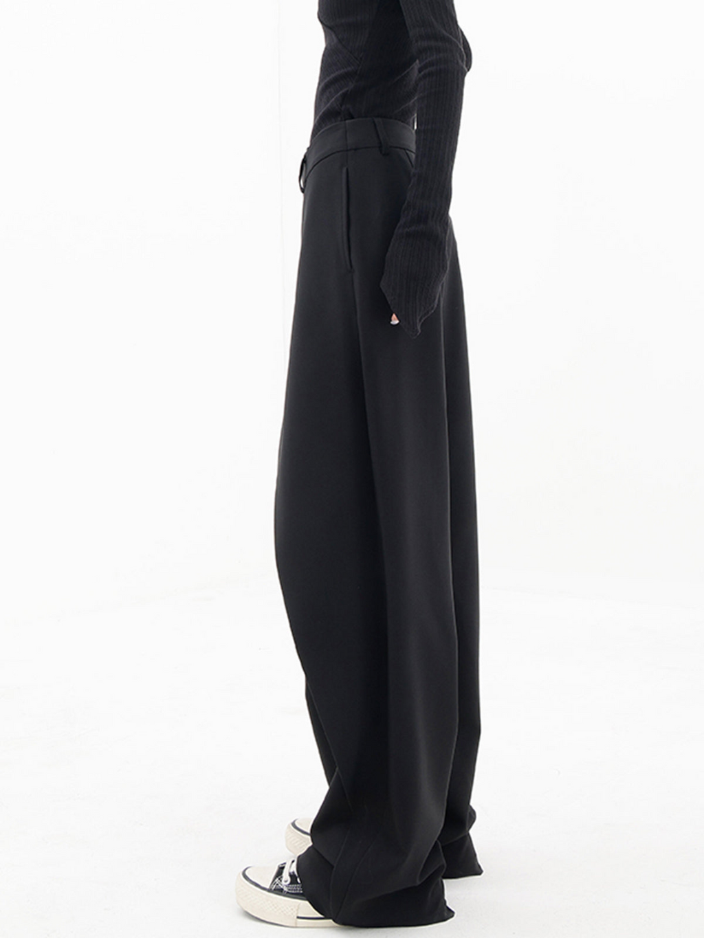 Asymmetric Wrap Wide-Leg Trousers