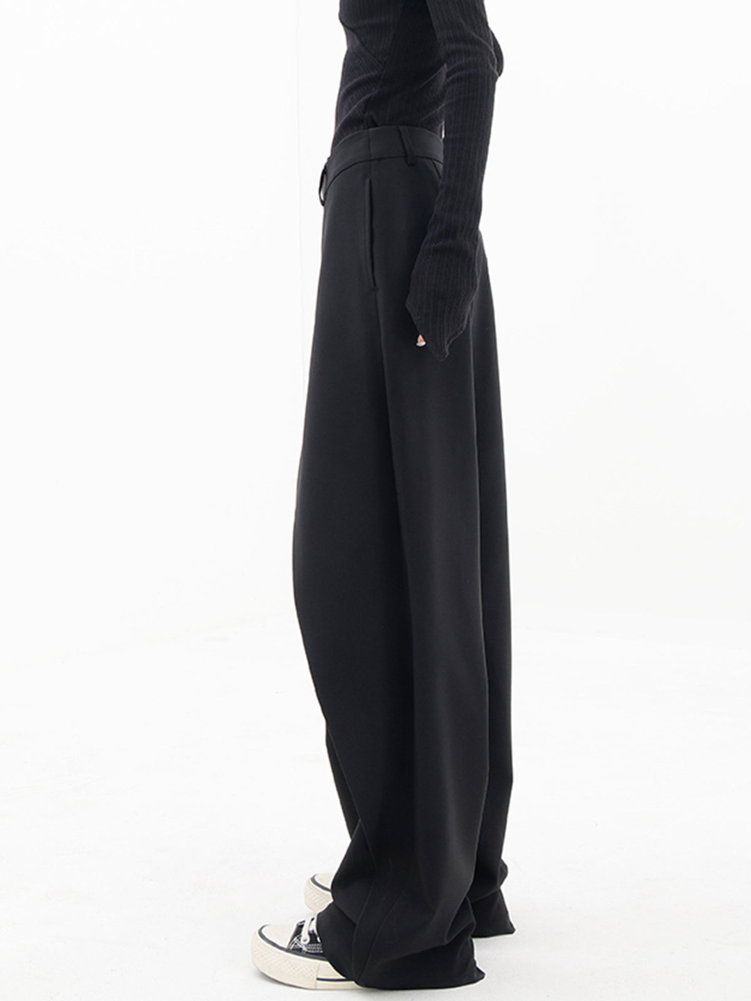 Asymmetric Wrap Wide-Leg Trousers