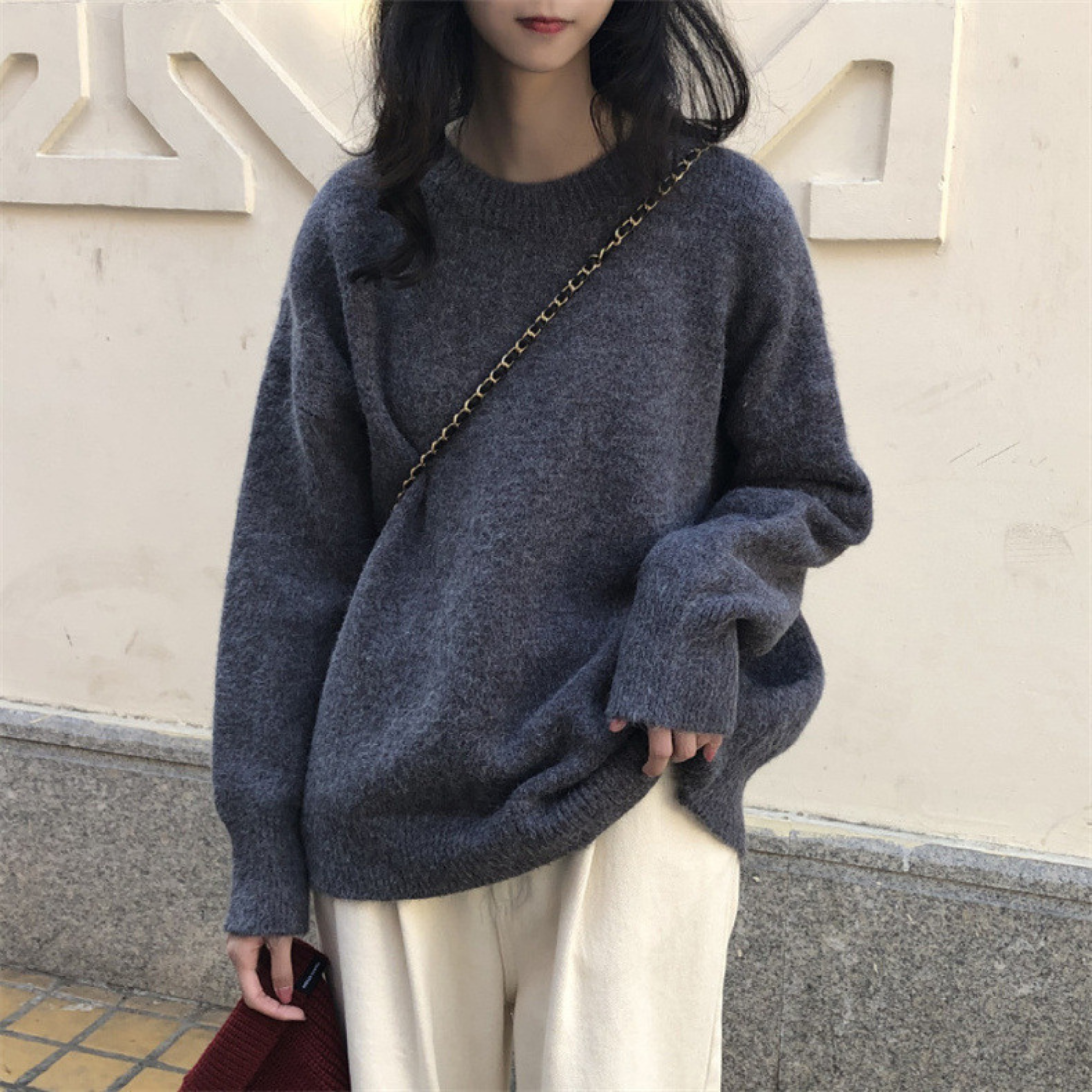 Casual Crew Neck Jumper with Softly Relaxed Proportions