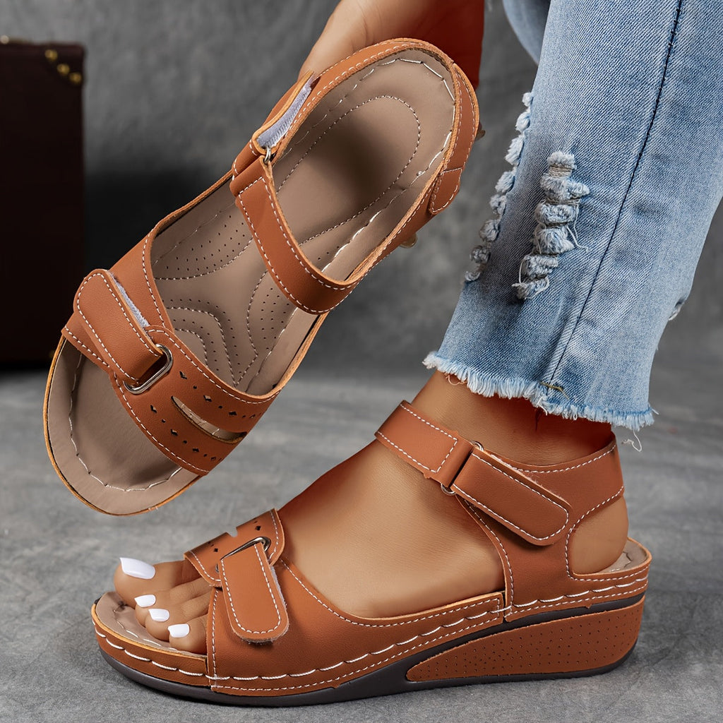 Women's Adjustable Wedge Sandals with Open Toe