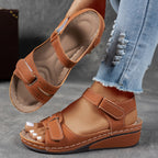Women's Adjustable Wedge Sandals with Open Toe