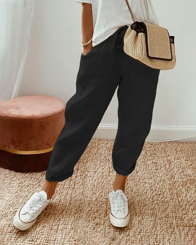 Tapered Drawstring Trousers