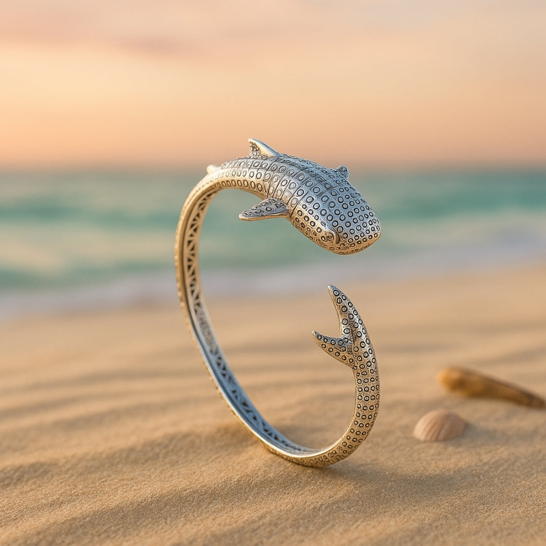 Silver-Tone Whale Bracelet