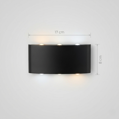 Modern Curved LED Beam Sconce - Architectural Up-Down Wall Light