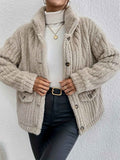 Reversible Velvet Cardigan with a Classic Button Front