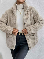Reversible Velvet Cardigan with a Classic Button Front