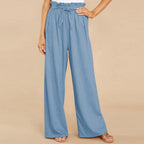 Paperbag-Waist Wide-Leg Trousers