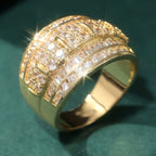 Grote pavé-bandring met baguettes