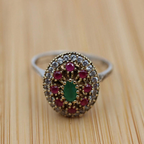 Antique-Style Bohemian Gemstone-Look Ring