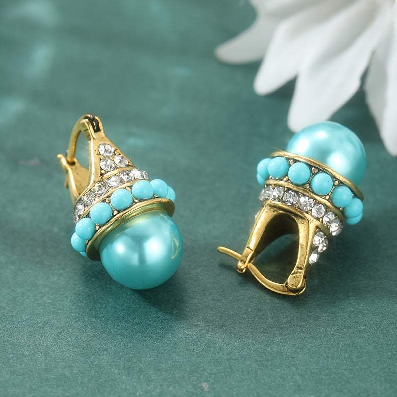 Bohemian Crown Hoop Gold-Plated Earrings