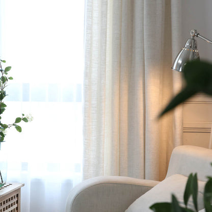 Semi-Sheer Cotton Linen Curtains – Half-Shading, Japanese and Nordic Minimalist Style