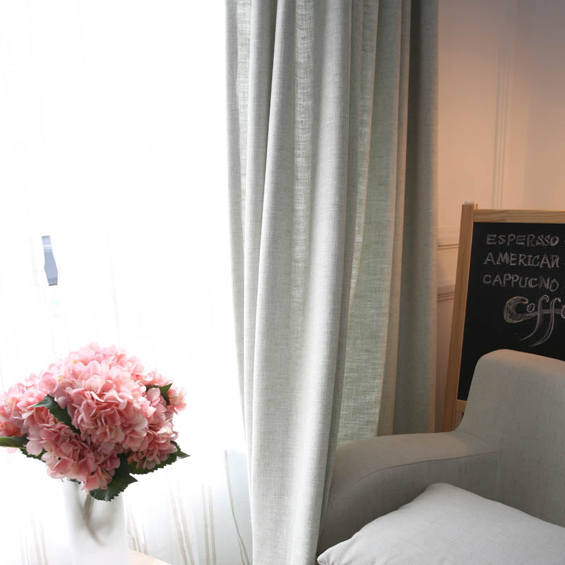 Semi-Sheer Cotton Linen Curtains – Half-Shading, Japanese and Nordic Minimalist Style