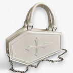 Gothic Coffin-Shaped Chain Handbag for Halloween