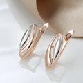 Rose Gold-Tone Wave Shield Earrings