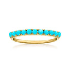 Bohemian Turquoise Beaded Gold-Plated Band Ring