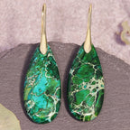 Bohemian Green Stone Teardrop Earrings