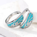 Enamel Mountain and Sun Zirconia Earrings