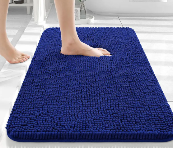 Long Chenille Non-Slip Floor Mat – Absorbent Polyester, Machine Washable