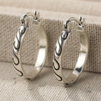 Vintage Textured Boho Hoop Earrings