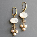 Vintage-Style White Stone and Pearl Cluster Leverback Earrings