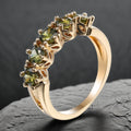 Vintage-Style Olive Green Cubic Zirconia Ring