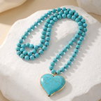 Heart Bead Necklace in Two Colours