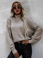 Loose Knit Roll Neck Jumper with an Easy Relaxed Silhouette