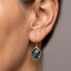 Vintage-Style Blue Crystal Drop Earrings