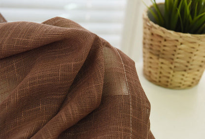 Cotton Linen Light Filtering Curtains – Modern Minimalist, Semi-Sheer, 6 Colours