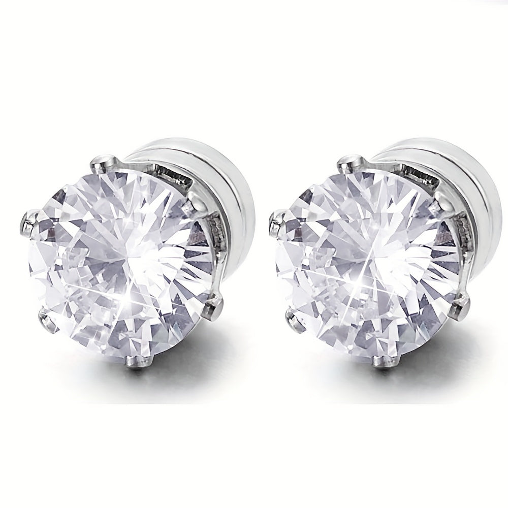 Sparkly Magnetic Clip-On Earrings in Three Sizes