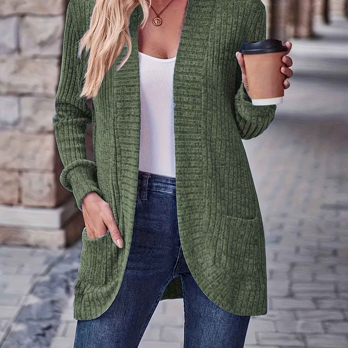Softly Draped Knit Cardigan for Layering Over Dresses