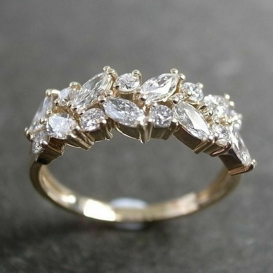 Gold-Tone Crown Band with Marquise Zirconia