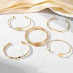 Five-Piece Twisted Bangle Bracelet Stack