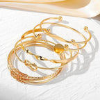 Five-Piece Twisted Bangle Bracelet Stack