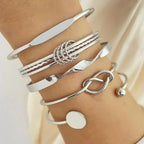 Five-Piece Twisted Bangle Bracelet Stack