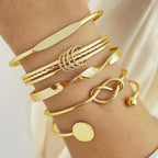 Five-Piece Twisted Bangle Bracelet Stack