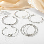 Five-Piece Twisted Bangle Bracelet Stack