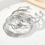 Five-Piece Twisted Bangle Bracelet Stack